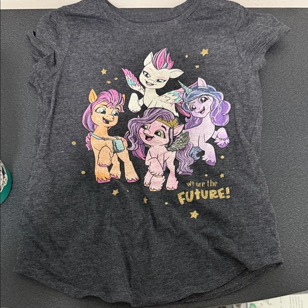 My Little Pony Charcoal Tee with Colorful Characters